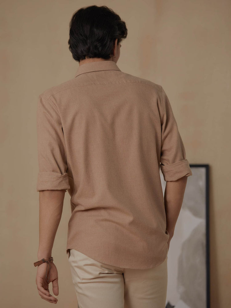 Brown Melange Full Sleeve Casual Shirt