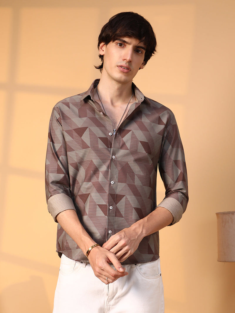 Geometric Seersucker Shirt