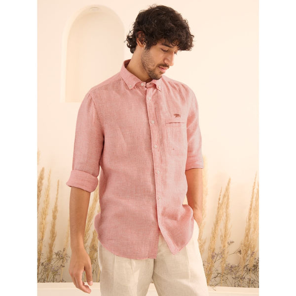 Regular Fit Coral Pink Cove Linen Shirt
