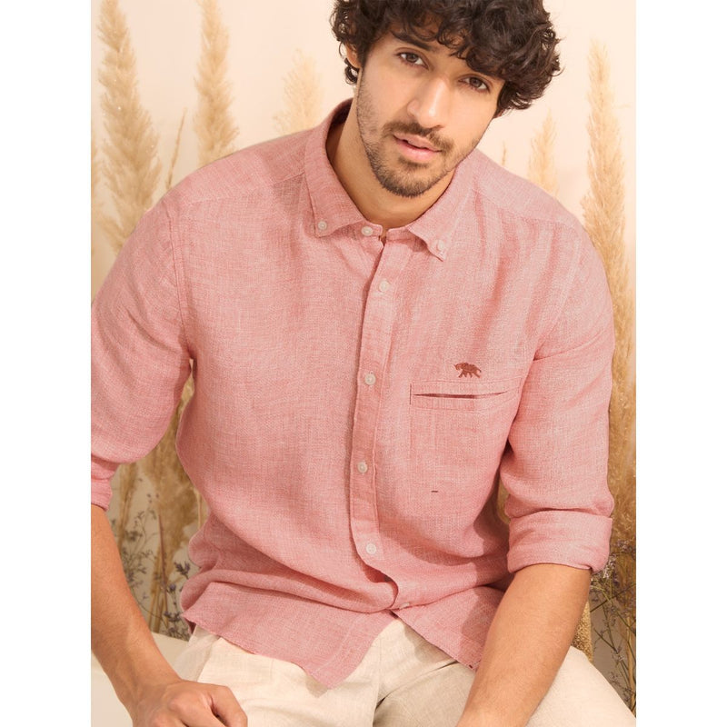 Regular Fit Coral Pink Cove Linen Shirt