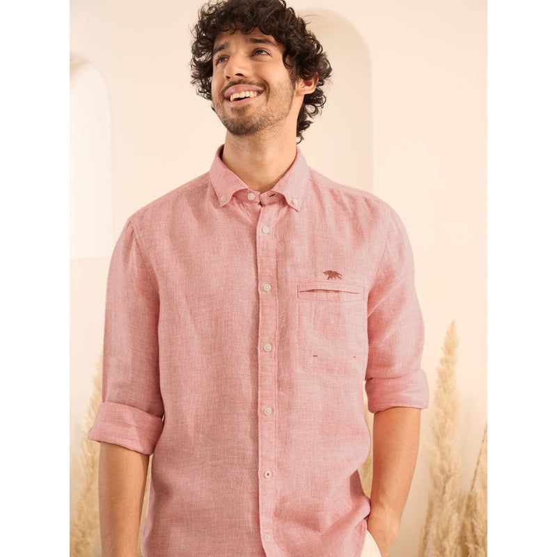 Regular Fit Coral Pink Cove Linen Shirt